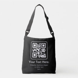 Moderne scanbare QR-code | Zwart Wit & Grijs Crossbody Tas