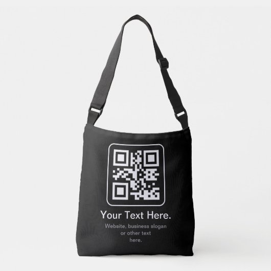 Moderne scanbare QR-code | Zwart Wit & Grijs Crossbody Tas (Voorkant)