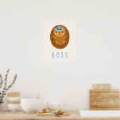 Moderne scandi baas egel kinderkamer poster (Keuken)