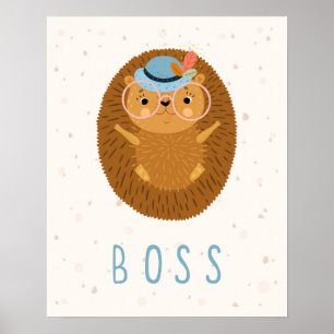 Moderne scandi baas egel kinderkamer poster