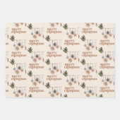 Moderne Scandi Boho neutrale vrolijke kerstfoto Inpakpapier Vel (Voorkant 2)