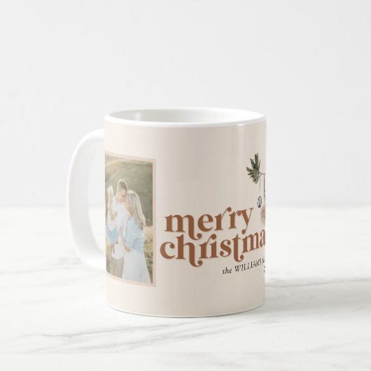 Moderne Scandi Boho Neutrale Vrolijke Kerstmis 2 F Koffiemok (Voorkant links)