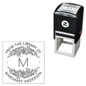 Moderne Scandi Botanische krans Monogram Boekplaat Zelfinktende Stempel (In situ)