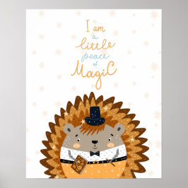 Moderne scandi egel met magische spreuk babykamer poster