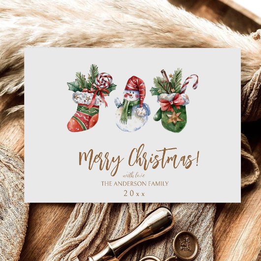 Moderne scandi elegante script Kerstmis Kaart