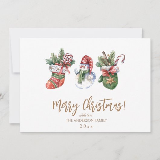 Moderne scandi elegante script Kerstmis Kaart (Voorkant)