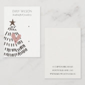 Moderne Scandi Kerstboom Hart 2 Oorbel Logo Visitekaartje (Voorkant / Achterkant)