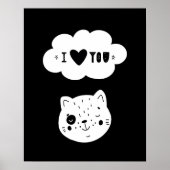 Moderne scandi kitten love you kinderkamer poster (Voorkant)