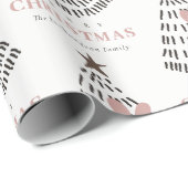 Moderne Scandi Minimaal Blush Hart Kerstboom Cadeaupapier (Rol Hoek)