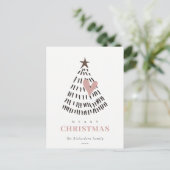 Moderne Scandi Minimaal Blush Hart Kerstboom Feestdagenkaart (Staand voorkant)
