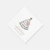 Moderne Scandi Minimaal Blush Hart Kerstboom Servet (Hoek)