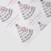 Moderne Scandi Minimaal Blush Hart Kerstboom Tissuepapier (Detail)