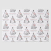 Moderne Scandi Minimaal Blush Hart Kerstboom Tissuepapier (Voorkant)