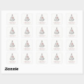 Moderne Scandi Minimaal Blush Hart Kerstboom Vierkante Sticker (Vel)