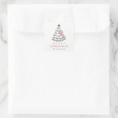 Moderne Scandi Minimaal Blush Hart Kerstboom Vierkante Sticker (Tas)