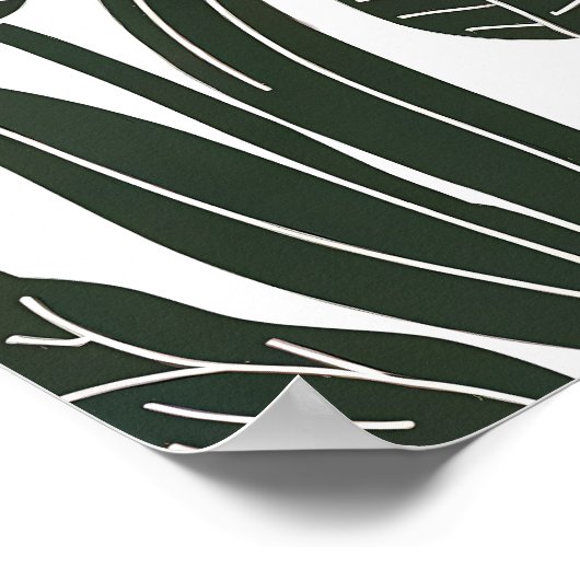 Moderne Scandinavische Floral Line Art Illustratio Poster (Hoek)