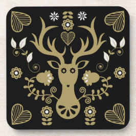 Moderne Scandinavische folk art herten Bier Onderzetter