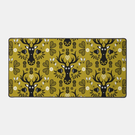 Moderne Scandinavische folk art herten Bureaumat (Voorkant)