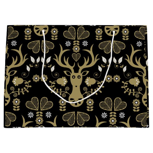 Moderne Scandinavische folk art herten Groot Cadeauzakje (Voorkant)