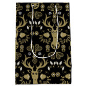 Moderne Scandinavische folk art herten Medium Cadeauzakje (Achterkant)