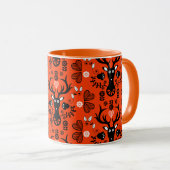 Moderne Scandinavische folk art herten Mok (Voorkant rechts)