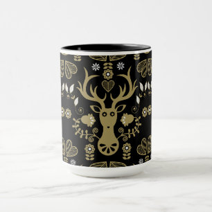 Moderne Scandinavische folk art herten Mok