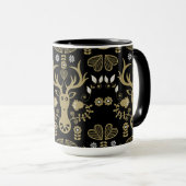 Moderne Scandinavische folk art herten Mok (Voorkant rechts)