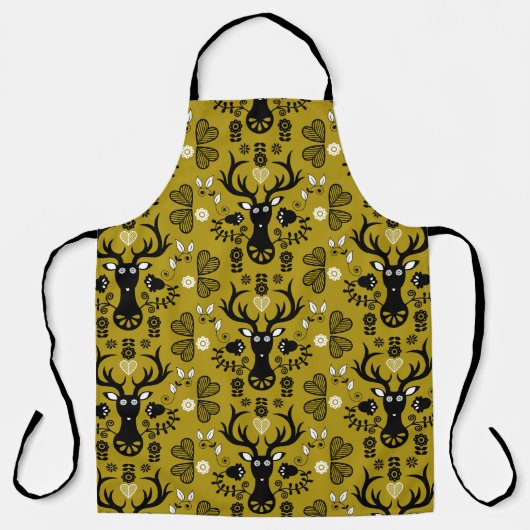 Moderne Scandinavische folk art herten Schort (Voorkant)