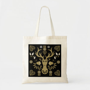 Moderne Scandinavische folk art herten Tote Bag