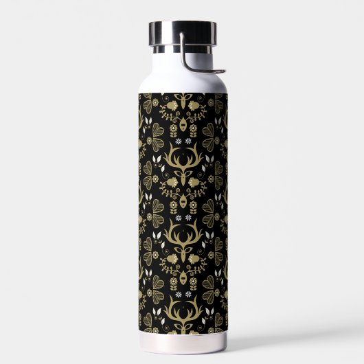 Moderne Scandinavische folk art herten Waterfles (Links)