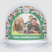 Moderne Scandinavische Folk Art Natuur Boho Foto Sneeuwbol (Voorkant)