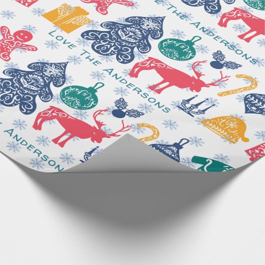 Moderne Scandinavische Kerst Folklore Kunst Papier (Hoek)