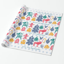 Moderne Scandinavische Kerst Folklore Kunst Papier