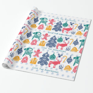 Moderne Scandinavische Kerst Folklore Kunst Papier