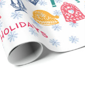 Moderne Scandinavische Kerst Folklore Kunst Papier (Rol Hoek)