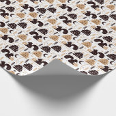 Moderne Scandinavische kerst Squirell Pattern Cadeaupapier (Hoek)