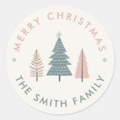 Moderne Scandinavische kerstboom Ronde Sticker (Voorkant)