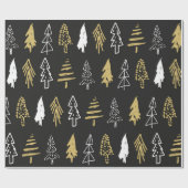 Moderne Scandinavische kerstboompatroonstralen Cadeaupapier (Vlak)