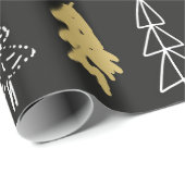 Moderne Scandinavische kerstboompatroonstralen Cadeaupapier (Rol Hoek)