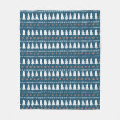 Moderne Scandinavische kerstboomroop blauw Fleece Deken (Voorkant)