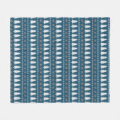 Moderne Scandinavische kerstboomroop blauw Fleece Deken (Voorkant (Horizontaal))