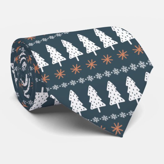 Moderne Scandinavische kerstboomstructuur grijs Stropdas (Opgerold)