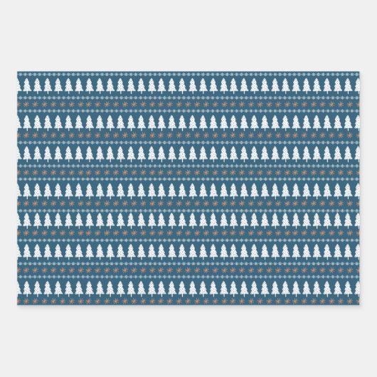 Moderne Scandinavische kerstboomstructuur Inpakpapier Vel (Voorkant 2)