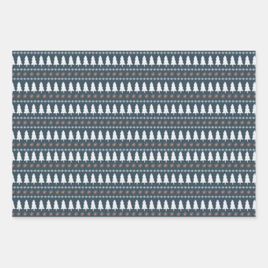 Moderne Scandinavische kerstboomstructuur Inpakpapier Vel (Voorkant)