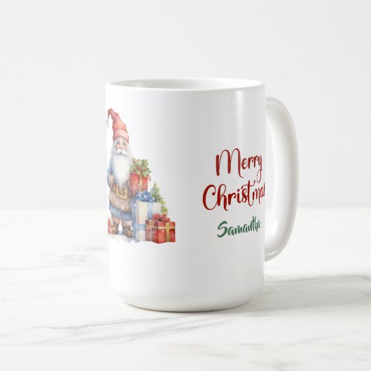 Moderne Scandinavische kerstkabouter met geschenke Koffiemok (Voorkant rechts)