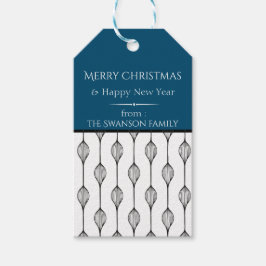 Moderne Scandinavische Kerstmis Cadeaulabel