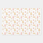 Moderne Scandinavische kerstpatronen beige roze Inpakpapier Vel (Voorkant)