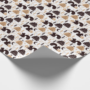 Moderne Scandinavische kerstpatroonpatronen Cadeaupapier