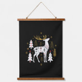 Moderne Scandinavische kerstrendierkunst Hangend Wandkleed (Voorkant)