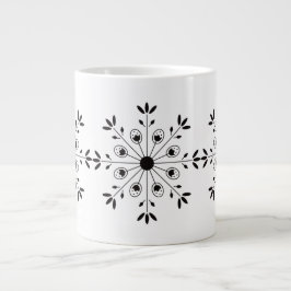 Moderne Scandinavische kerstsneeuwvlok Grote Koffiekop